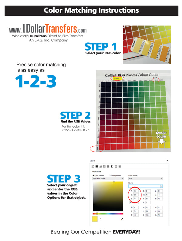 FREE DURATRANS Color Matching Guide