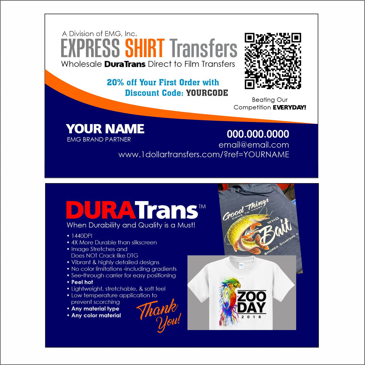 1000 BUSINESS CARDS WITH YOUR QR CODE – 1 Dollar Transfers